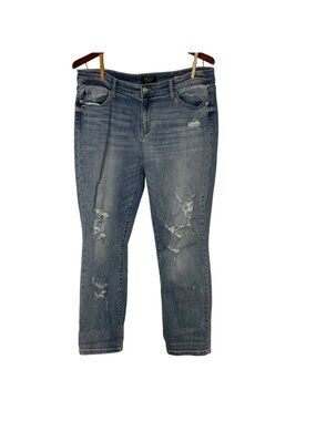 Judy Blue Boyfriend Fit Distressed Jeans Blue Sz 15/32